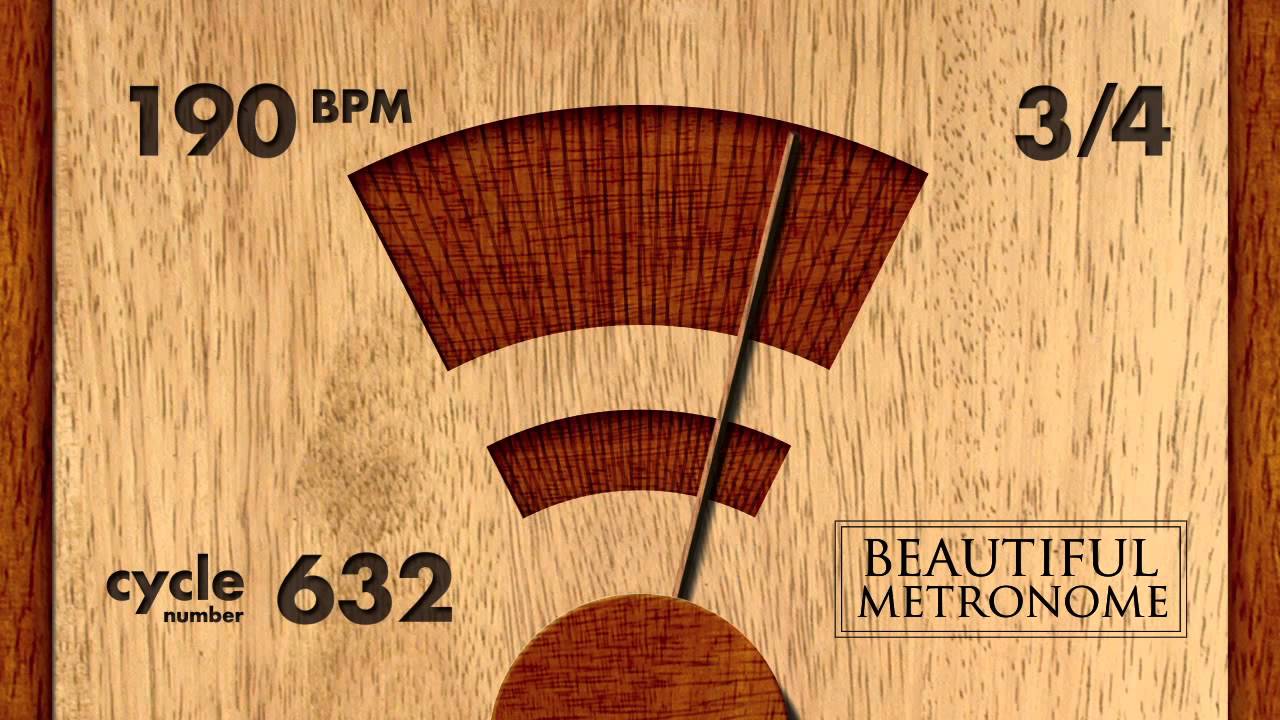 temporary 190 BPM 3/4 Wood Metronome HD
