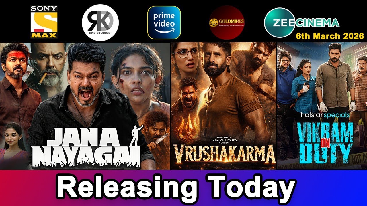 6 New South Hindi Dubbed Movies Releasing Today | Jana Nayagan, Vrushakarma | 6th March 2026