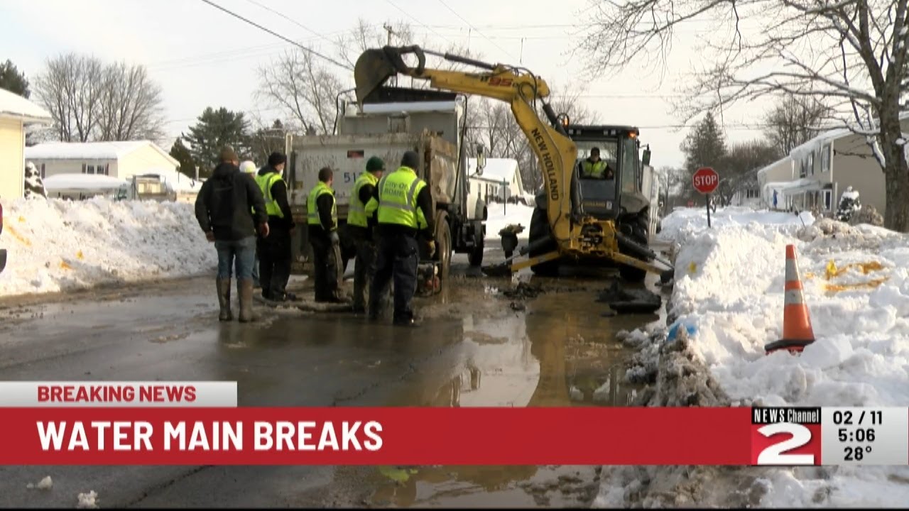 3 Water Main Breaks in Rome; Repairs Underway - YouTube