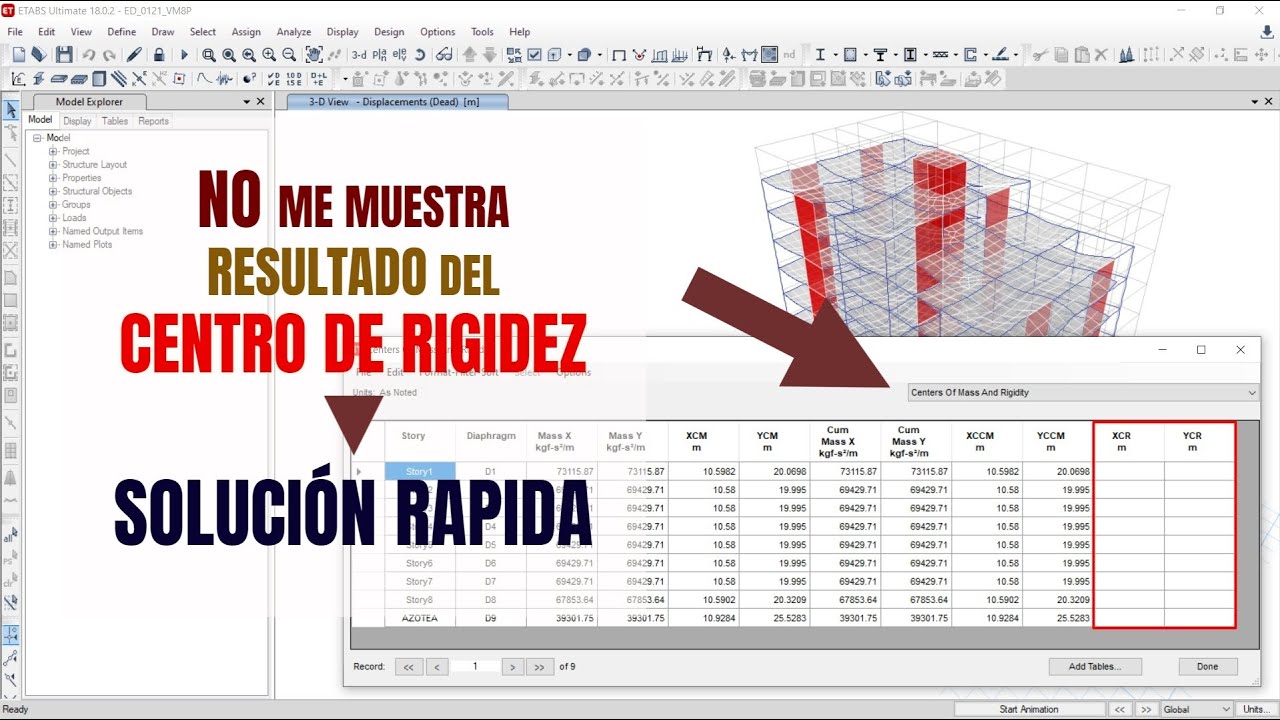 No me MUESTRA Resultado del CENTRO DE RIGIDEZ en Etabs - YouTube