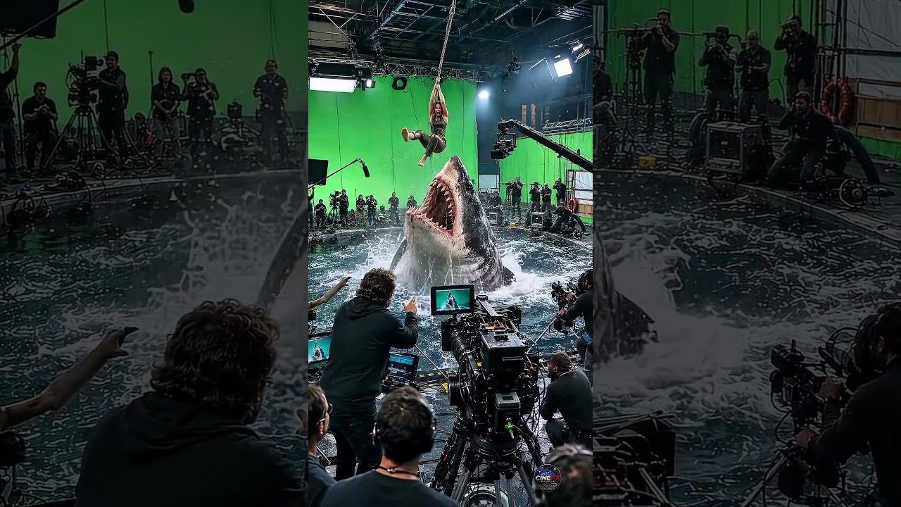 Giant Shark Attack Behind The Scenes 🦈🎬 | How They Filmed This Scene! #vfx #bts  #hollywood #movie