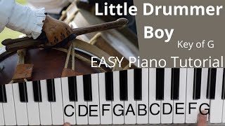 Little Drummer Boy (Key of G)//EASY Piano Tutorial