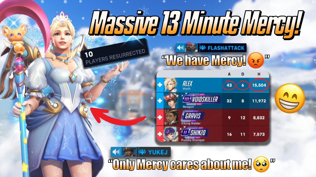 Massive 13 Minute Mercy! 😁 - Top 500 Mercy Gameplay & Commentary - Overwatch 2 (Season 16)