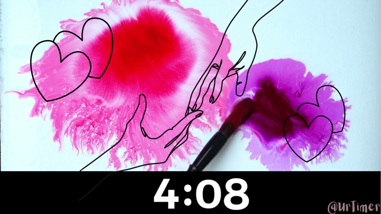 Cute Timer Love Hand Paint with Calming Lounge Jazz Music 10 Minute Countdown Timer