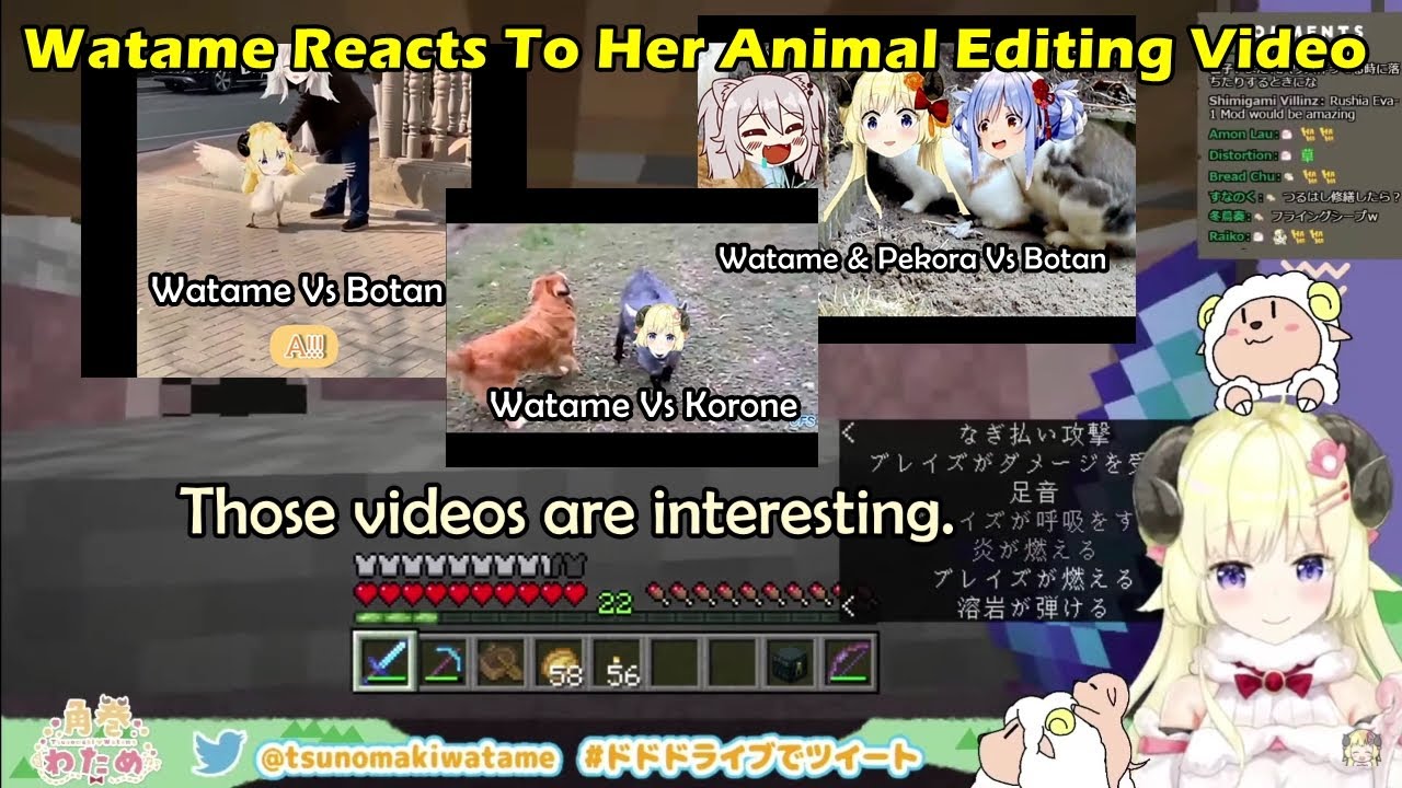 Watame Is Really Happy And Enjoys Watching Her Edited Animal Video 【Hololive English Sub】
