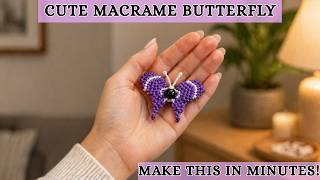 Make This Beautiful Macrame Butterfly Brooch in Minutes! 🦋 (Beginner Friendly)