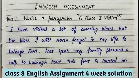 class 8 Assignment-4 || solution of English Assignment-4 || how to write English Assignment