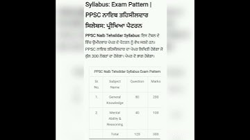 naib tehsildar syllabus