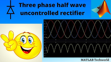 Three phase half wave uncontrolled rectifier|MATLAB tutorial  for beginners|MATLAB Techworld