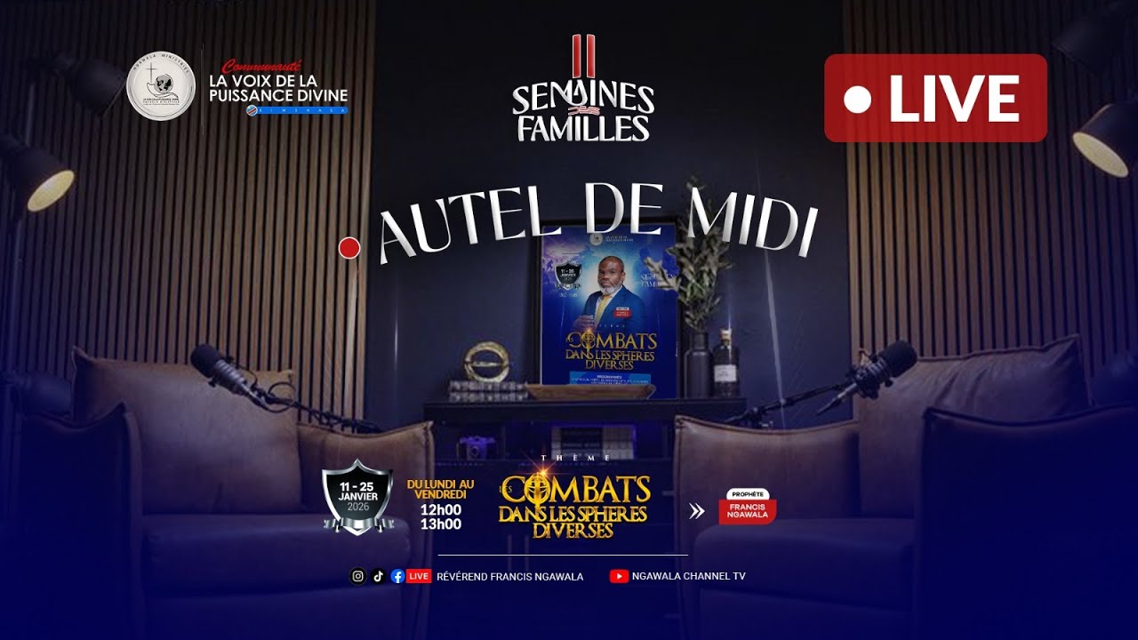 2 𝐒𝐄𝐌𝐀𝐈𝐍𝐄𝐒 𝐃𝐄𝐒 𝐅𝐀𝐌𝐈𝐋𝐋𝐄𝐒 | 8H DE PRIERE Prophète 𝐅𝐫𝐚𝐧𝐜𝐢𝐬 𝐍𝐆𝐀𝐖𝐀𝐋𝐀Thème : AVOIR FAIM ET SOIF DE DIEU