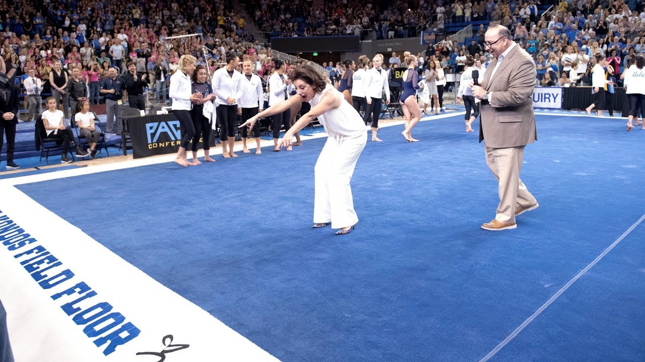 Valorie Kondos Field reflects on gymnastics floor dedication in Pauley Pavilion: 'It feels like... football score