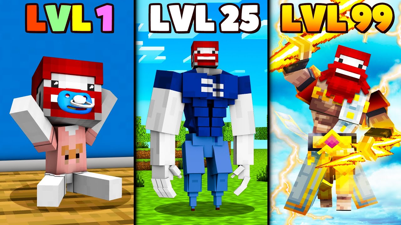 Entwicklung eines Minecraft Spielers (Benx Baby zu Gigachad)