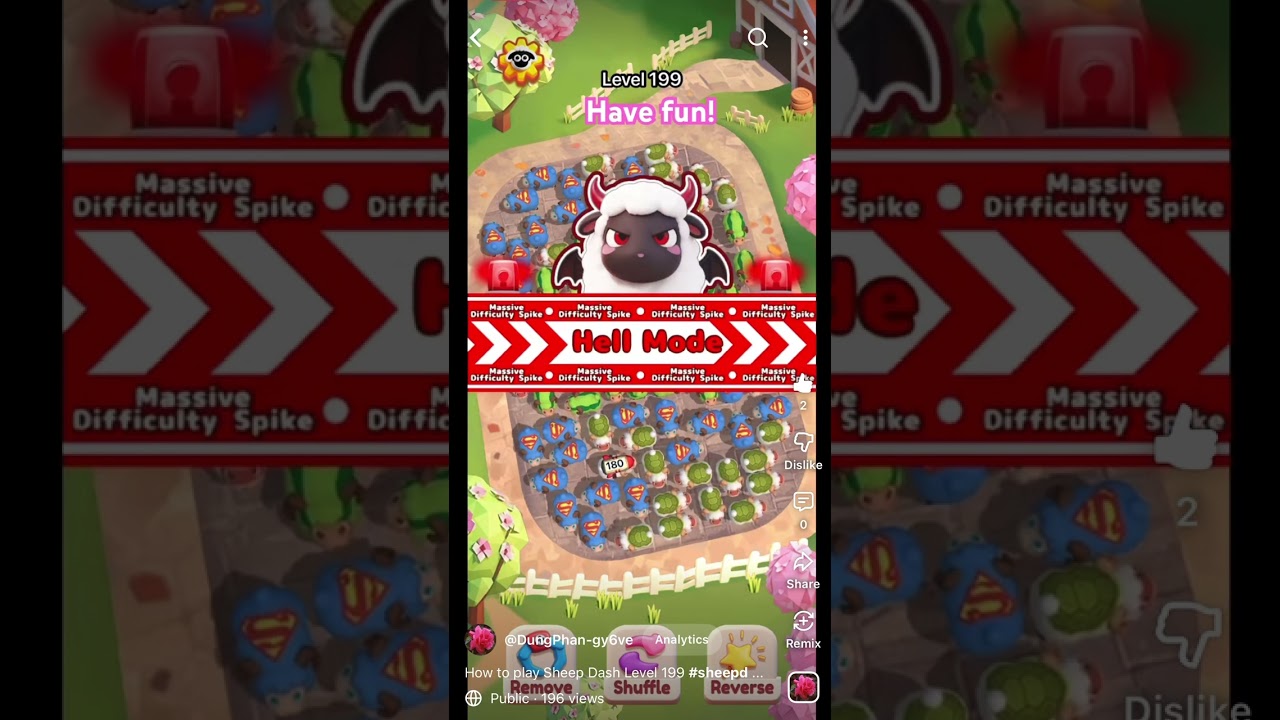 Sheep Dash level 199 #dungphan #sheepdash #viral #gaming #gameplay