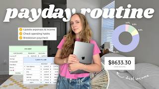 PAYDAY ROUTINE 👩🏼‍💻💸 bi-weekly paycheck budge | 80% savings, expenses, bills & spending breakdown