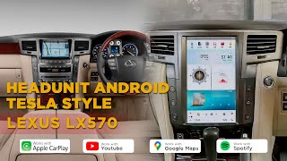 REVIEW !!! Headunit Android Lexus LX570 Tesla Style Support Carplay dan Kamera 360