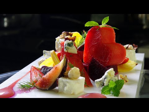 Watermelon Salad, Beets, Raspberry Vinaigrette / Sous-Vide Tech – Bruno Albouze – THE REAL DEAL