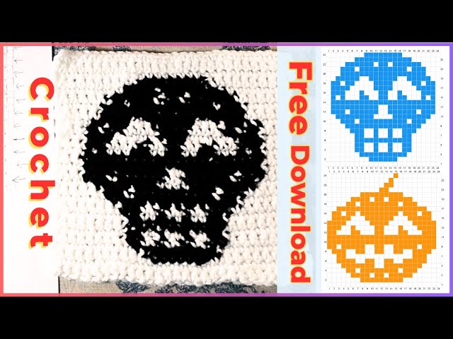 Crochet fair isle skull and pumpkin - free pattern download - YouTube crochet-fair-isle-skull-and-pumpkin-free-pattern-download-youtube