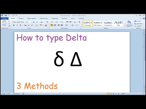 Video: Cum tastezi un simbol delta pe o tastatură?