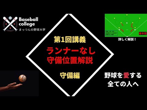 「ランナーなしの守備位置解説」点差、状況、右打者、左打者【まっつんの野球大学】#1