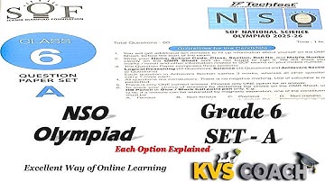 Class 6 || NSO SET A 2025 || Science Olympiad || 2025-2026 || Answer key || #olympiads #nso #class6