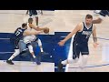 Luka doncic looks at wolves bench confused after rudy gobert tried to post him up 