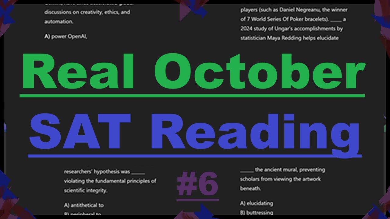Real SAT Question Set (October 2025) - YouTube