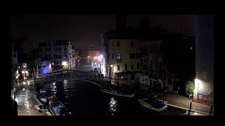 Venice Early Morning Rain Unloading the Boat