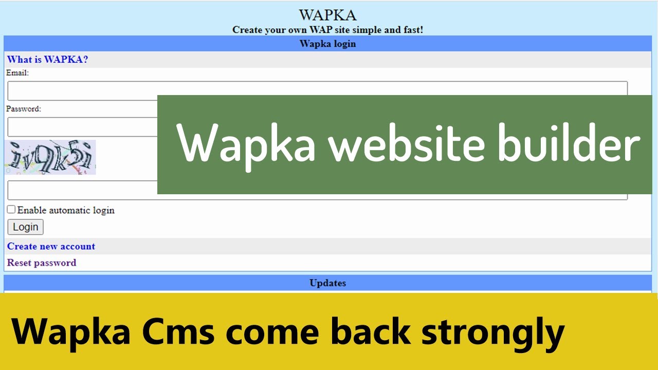 Wapka CMS Come Back strongly Wapka website builder YouTube