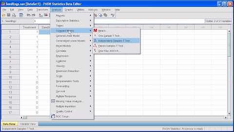2.4 Independent Samples T Test: PASW (SPSS) Statistics v.17 video