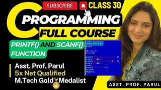 printf and scanf function in Turbo C | CLASS 30 | FULL COURSE