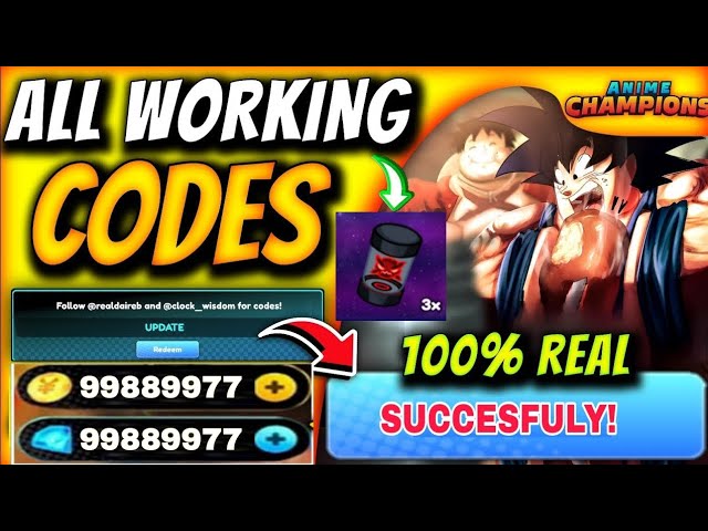 ⚠️HURRY UP, ⚠️PROMO CODES FOR ANIME CHAMPIONS SIMULATOR