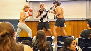 Boxing in College Lecture Prank