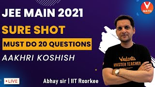 JEE Main Mock Test - 4 | Sureshot Questions | JEE Main Maths | JEE 2021 | Vedantu Math | Abhay Sir