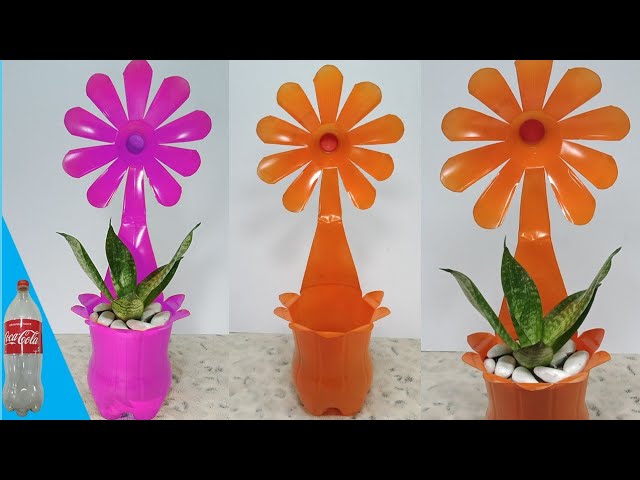 GARDENING IDEAS | CREATIVE PLANT POT FROM PLASTIC BOTTLE class=