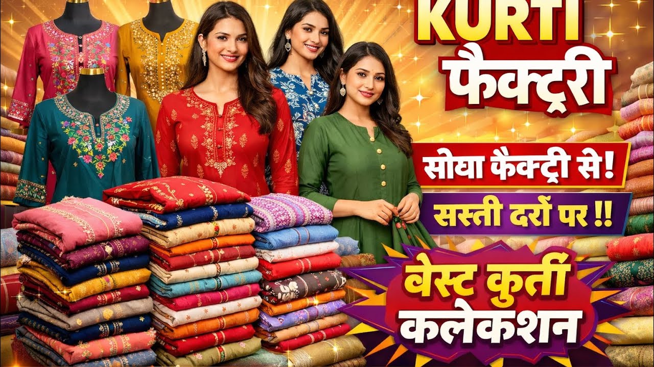 Surat Three piece Kurti with Purses 👜,Surat wholsale Kurti market #suratkurtiwholesale 