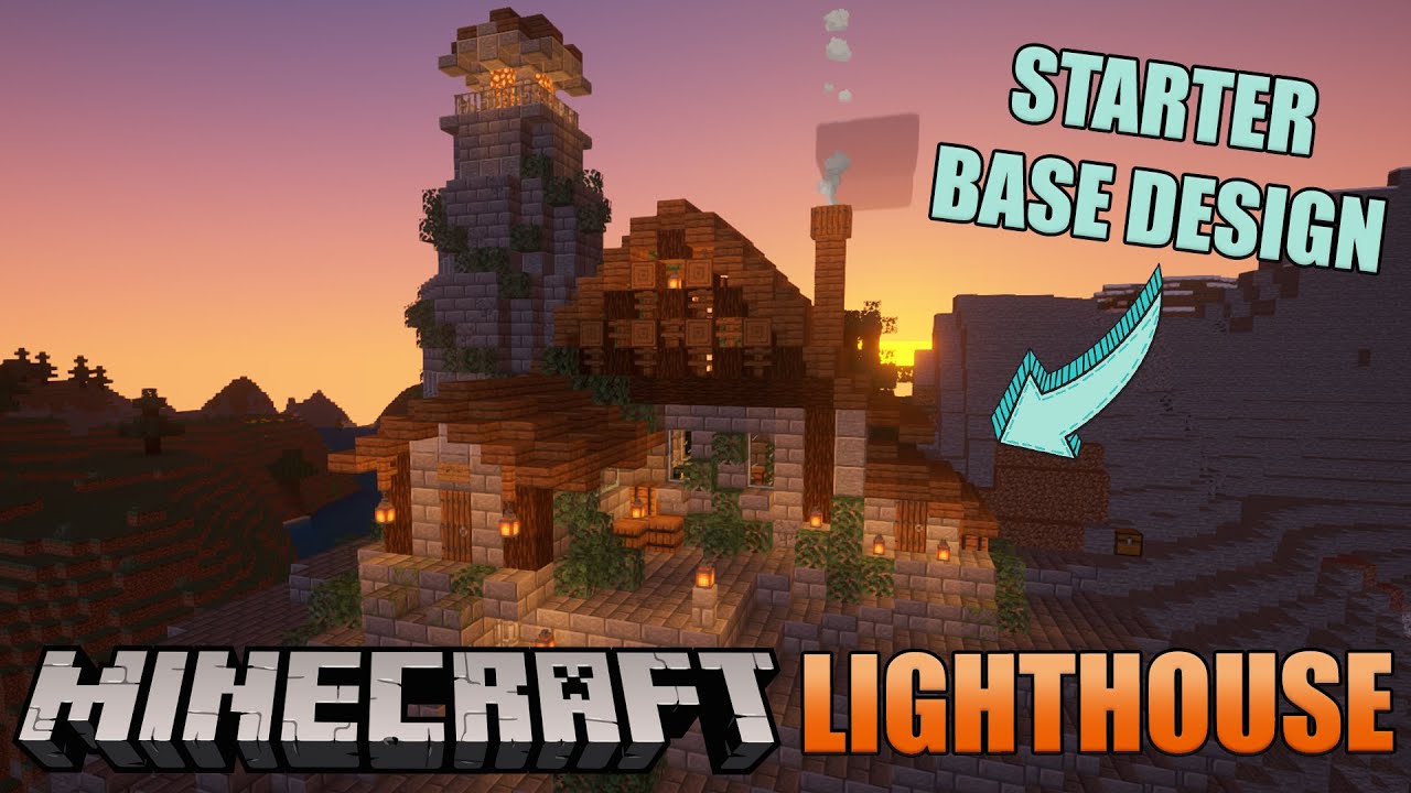 Minecraft Lighthouse Build! :: EASY but BEAUTIFUL Starter Base Design ...