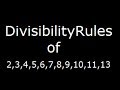 Divisibility Rules For 2 3 4 5 6 7 8 9 10 11 And 13 Divisibility Rules For 2 3 4 5 6 7 8 9 10 11 And 13