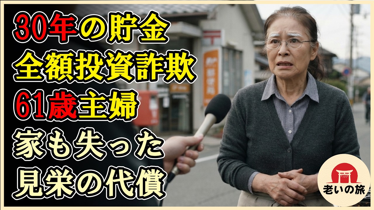 あの日、夫が通帳を開いた瞬間、時間が止まった。三十年以上コツコツ積み立ててきた老後のためのお金。それを私は、クラス会で再会した旧友の「月15%」という甘い言葉に、全額つぎ込んでしまっていた。夫は静かに言った。「お前が守りたかったのは、家族じゃなくて自分の見た目だけだ」と。その翌日、彼は家を出て行った。そして、あのアプリは消えた。「このページは存在しません」という文字だけが、私の全てを終わらせ...