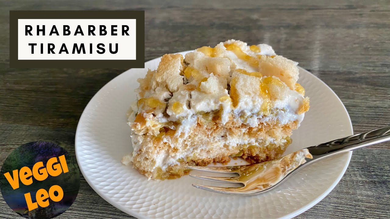 Leichtes Rhabarber-Tiramisu | veganes Rezept