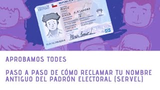 Aprobamos todes: cómo reclamar tu nombre antiguo en padrón electoral del SERVEL