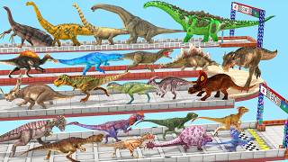 Ultimate Race 24 Dinosaurs Running Race: Which is the Fastest? Animal Revolt Battle Simulator
