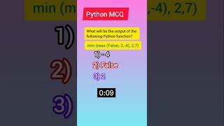 Python MCQ based on min max function #shorts Net Worth