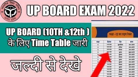 Up board exam timetable 2022 // आगया  यूपी बोर्ड एग्जाम time table 2022 download up board pdf आ गया