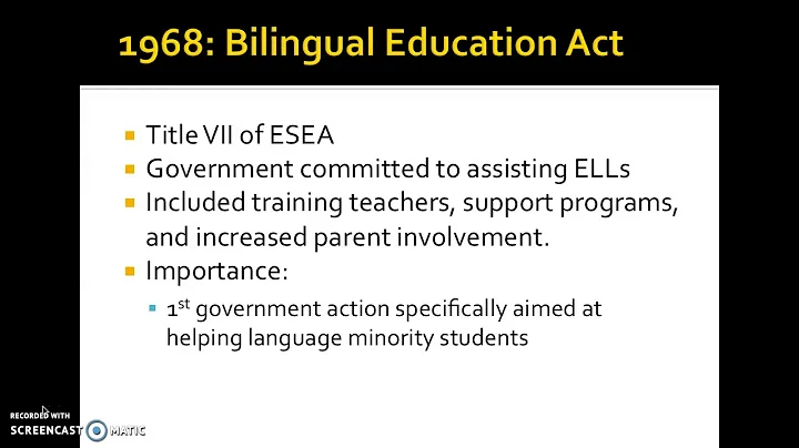 History of Bilingual Education