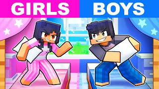 GIRLS vs BOYS Sleepover in Minecraft!