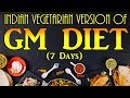 Indian Vegetarian version of GM Diet Plan ( 7 days GM Diet )