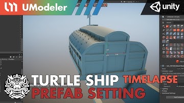 3D Modeling in Unity - Timelapse of the  TurtleShip Prefab setting in the TurtleShip
