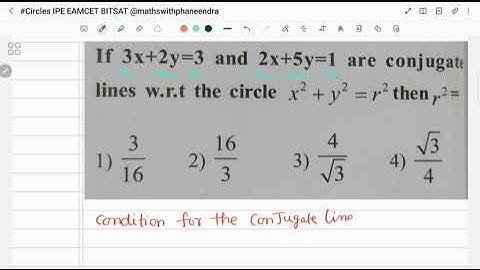 #circles #conjugate lines w.r.t the circle