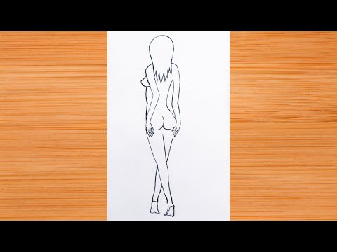 How To Draw Standing Naked Backside Girl || Sexy Naked Girl Drawing || How To Draw Girl Backside