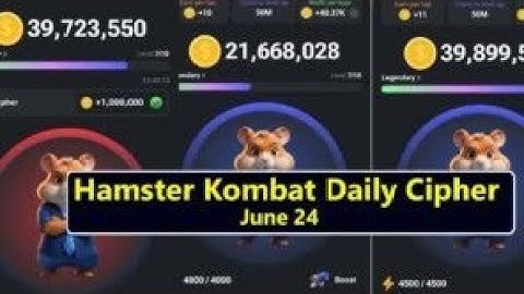HAMSTER KOMBAT 🐹 || DAILY CIPHER || JUNE 24 2024 ||